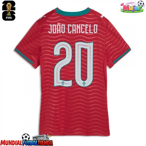 Camiseta Portugal Joao Cancelo #20 Primera Equipación Replica Mundial 2026 para mujer mangas cortas